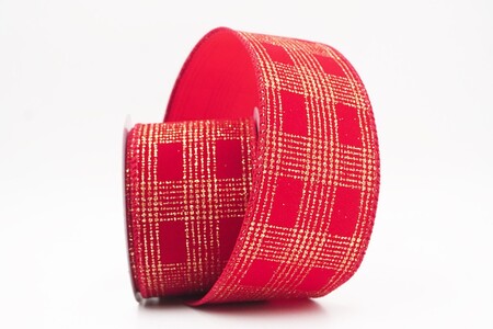 Lt. Burgundy Classic Plaid Check Wired Ribbon_KW0468GC-8B-169